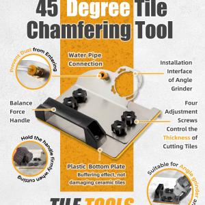 45 Degree Tile Chamfering Using An Angle Grinder For Precision Cutting