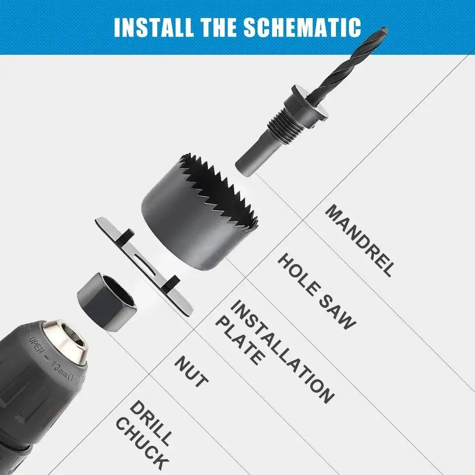 16 PCS Wood Hole Saw Set