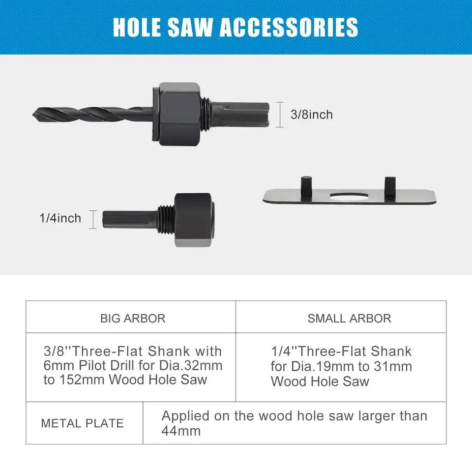 16 PCS Wood Hole Saw Sets