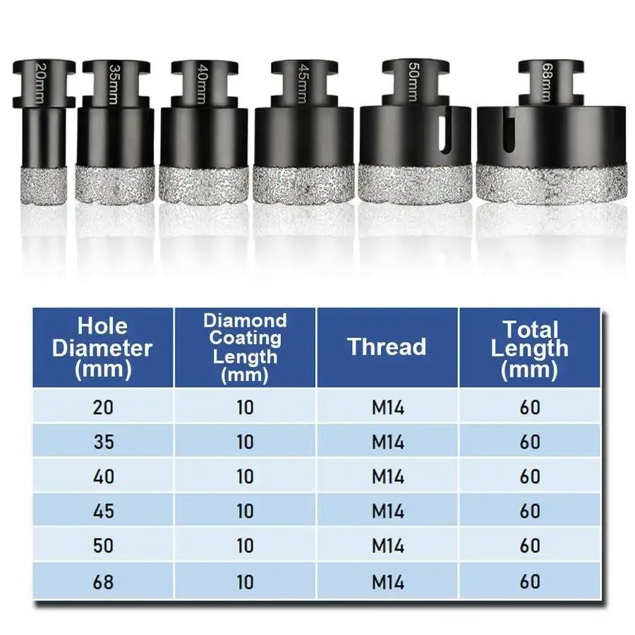 Vacuum Brazed Core Drill Bit Set