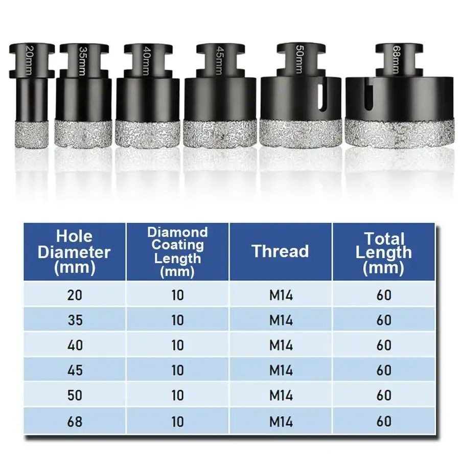 Vacuum Brazed Core Drill Bits Set